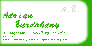 adrian burdohany business card